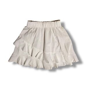 Brand New Women Chiffon Asymmetric Elastic Waist White Skirt